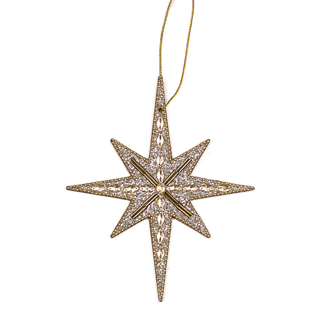 Star of Bethlehem Ornament Gold 5x6.5
