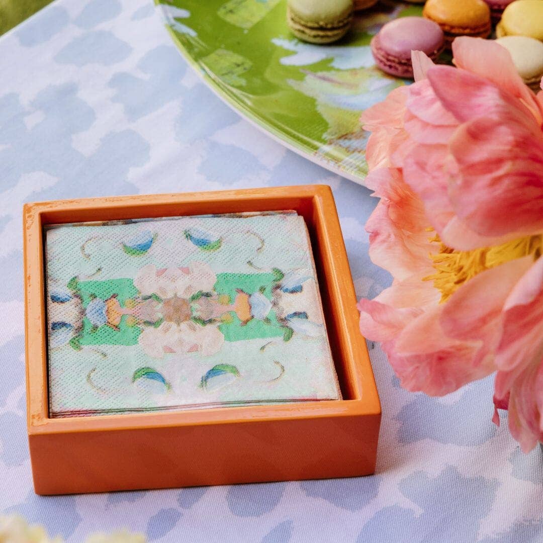 Laura Park Orange Bamboo Cocktail Napkin Holder