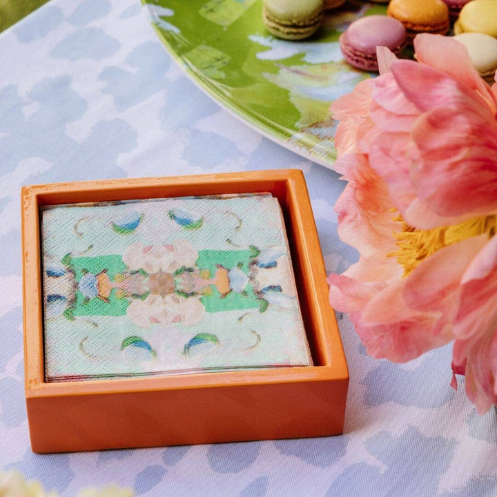 Laura Park Orange Bamboo Cocktail Napkin Holder