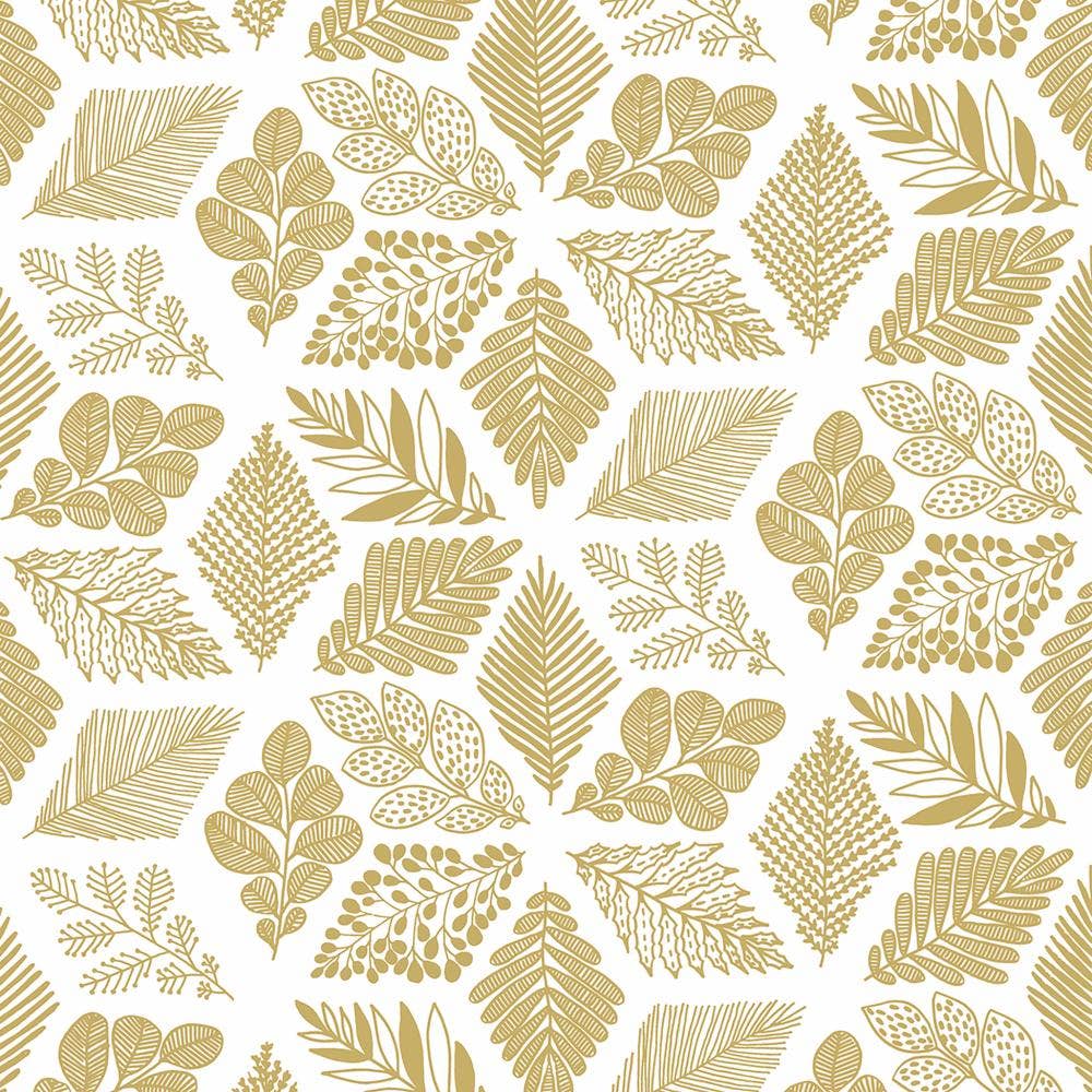Lunch Napkins-Pure Leaves, Gold