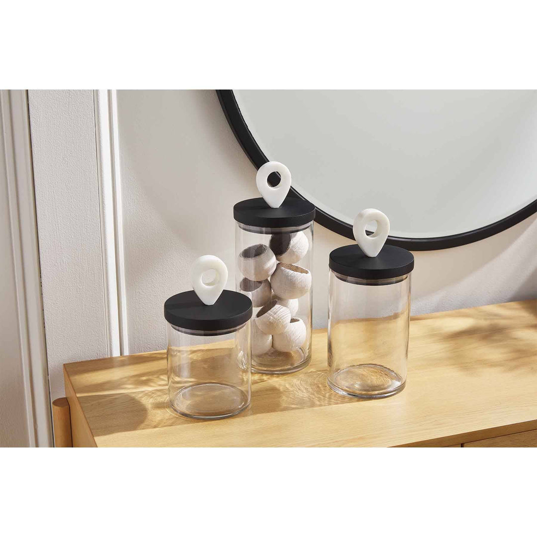 Black & White Glass Canister Set