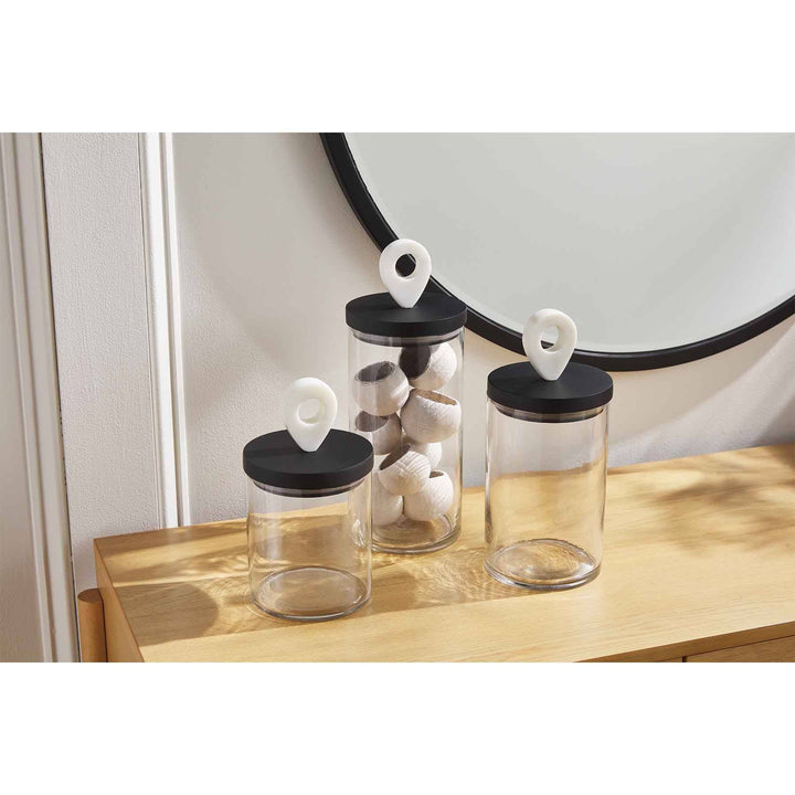 Black & White Glass Canister Set
