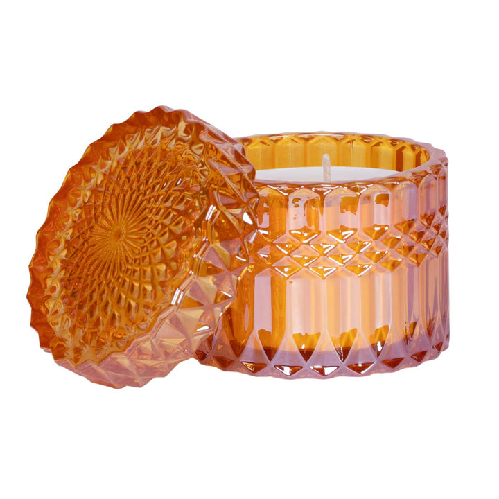 Pomander 8oz Petite Shimmer Candle  / Orange Glass