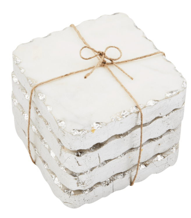 Square Marble Coaster Set- Gold or Silver