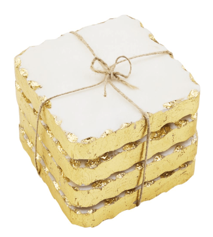 Square Marble Coaster Set- Gold or Silver