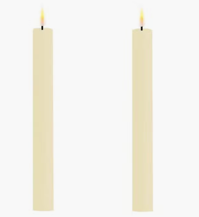 PAIR OF CREAM LED TAPER CANDLES - Bloom and Petal