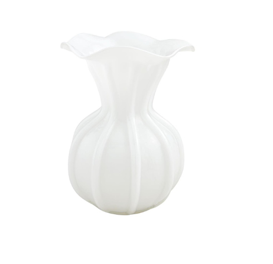 Large Ruffled Glass Vase - Bloom and Petal
