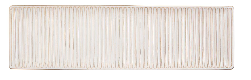 Striped Stoneware Serving Tray