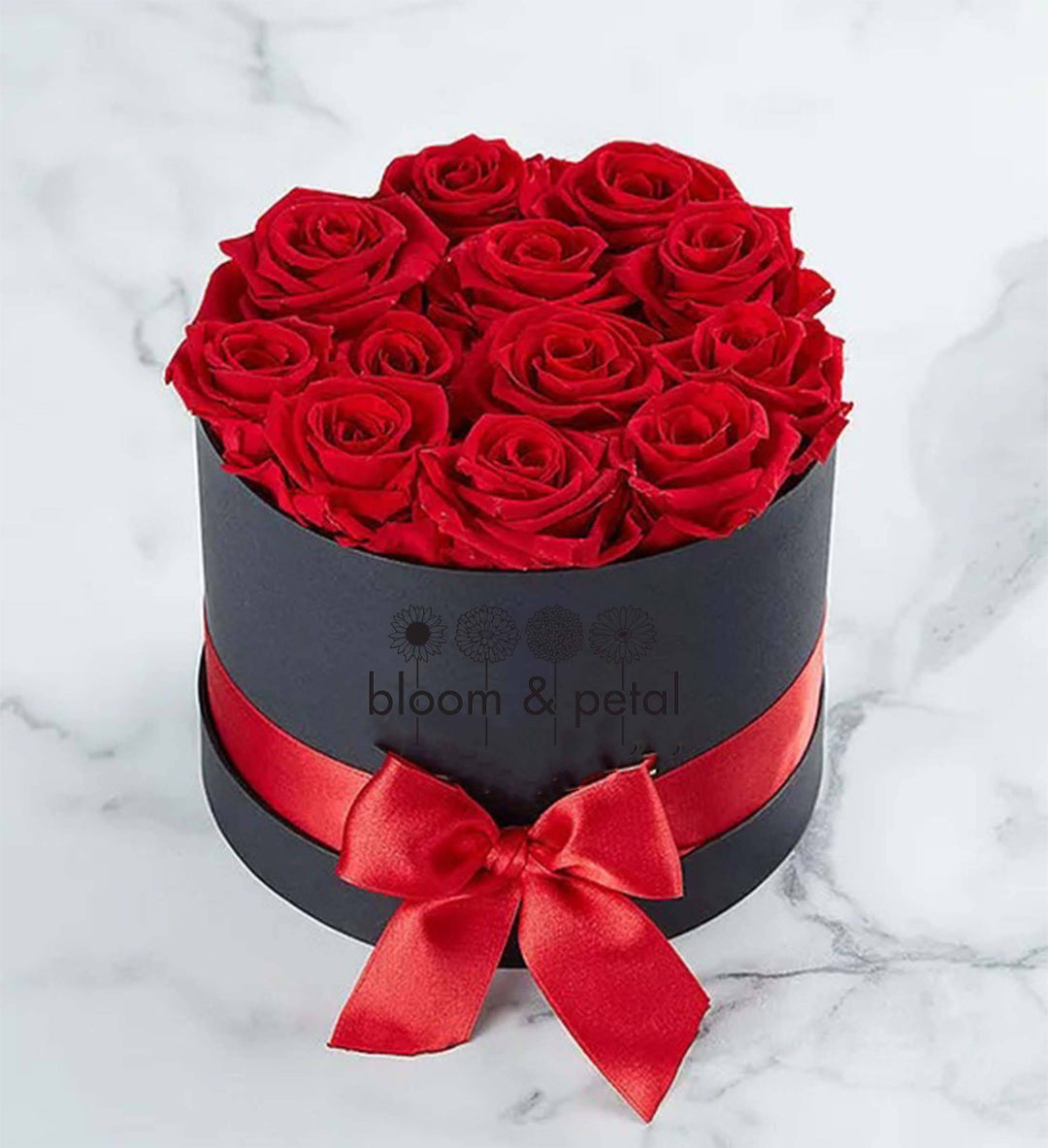 Preserved Red Roses In Gift Box