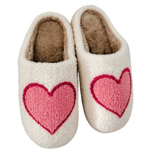 Pink/Red Heart Slippers - Bloom and Petal