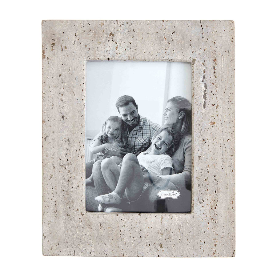 Large Gray Travertine Frame - Bloom and Petal