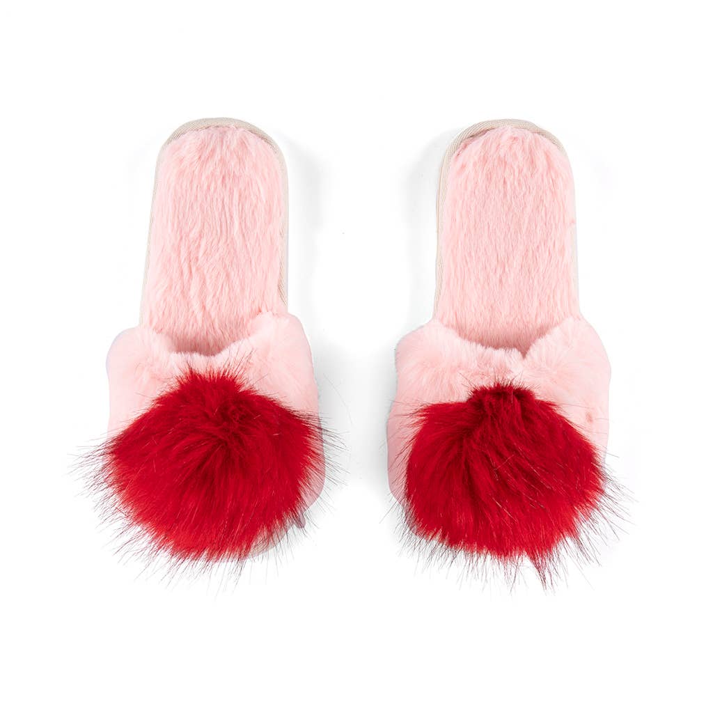 Pink/Red Heart Slippers