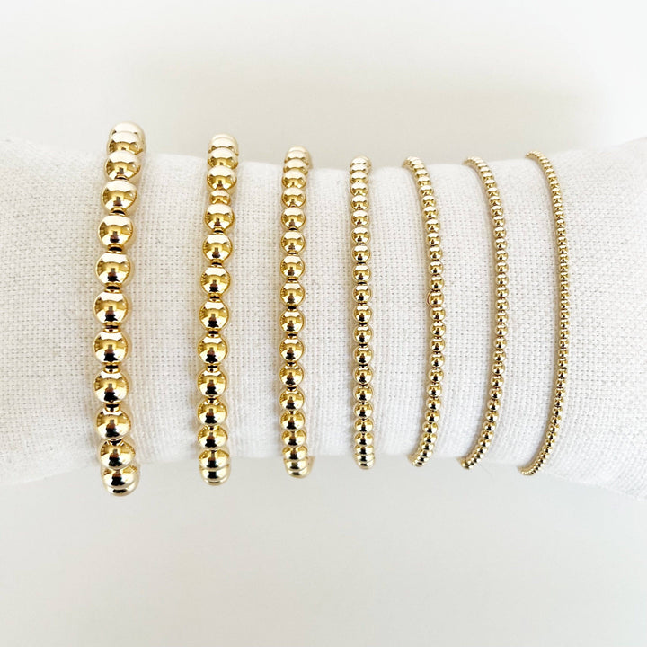 14k Gold Filled Beaded Bracelets: 2.5mm - Bloom and Petal