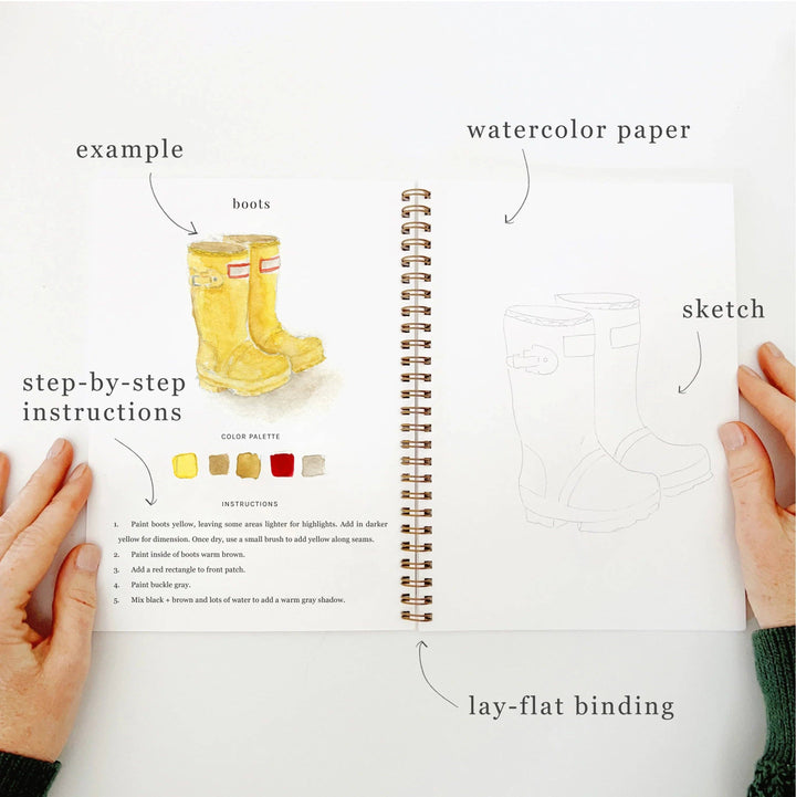 Garden watercolor workbook by Emily Lex