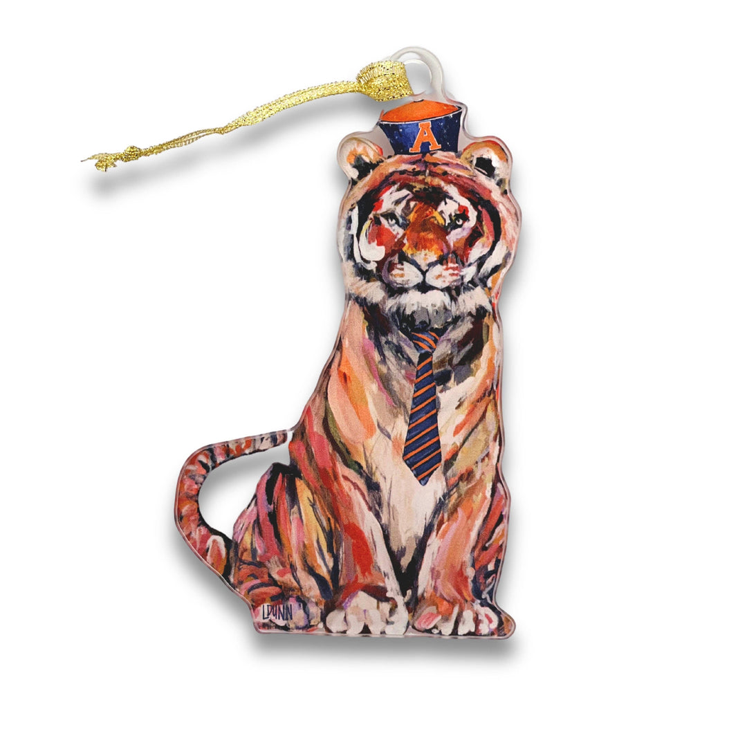 AUBURN TIGER ACRYLIC MASCOT ORNAMENT by Lauren Dunn