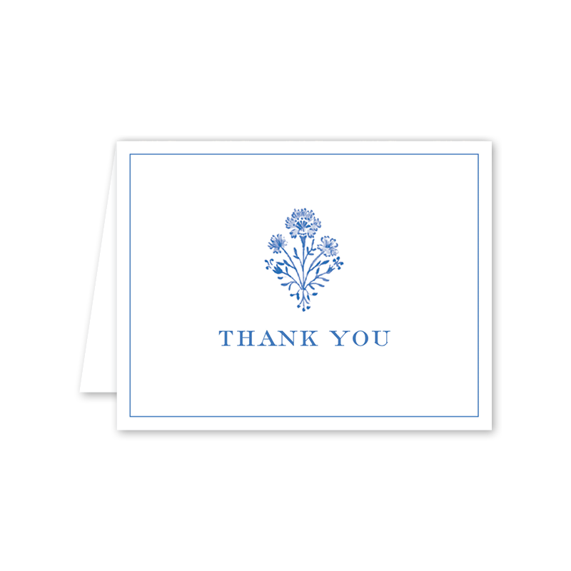 Chinoiserie Blockprint Thank You: Single Card