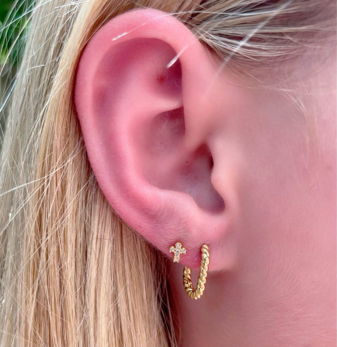 Teeny Cross Studs