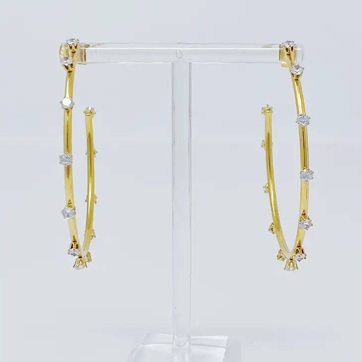 Slim & Jeweled Hoop Earrings