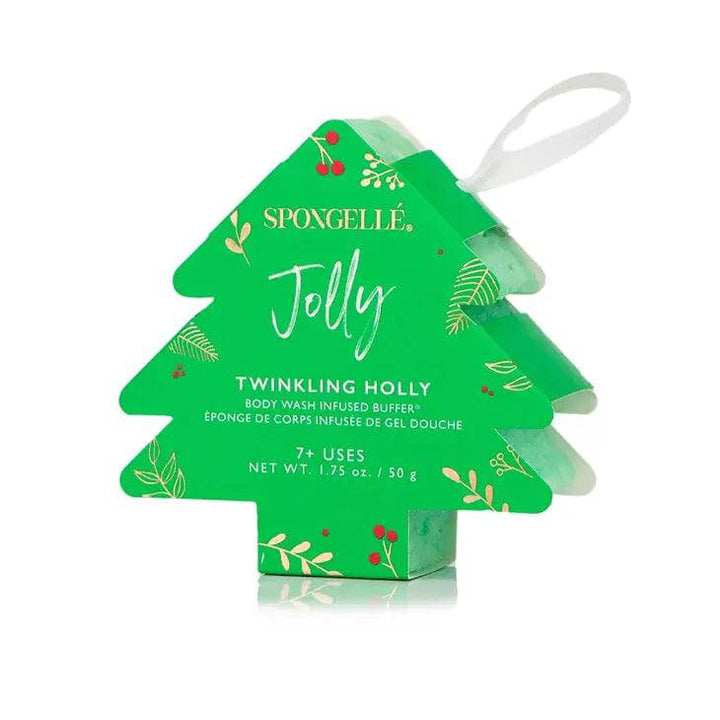 Twinkling Holly (Jolly) Tree Ornament Buffer by Spongelle