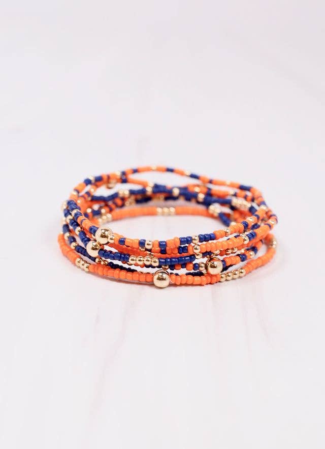 Karnes Bracelet Set Orange and Navy