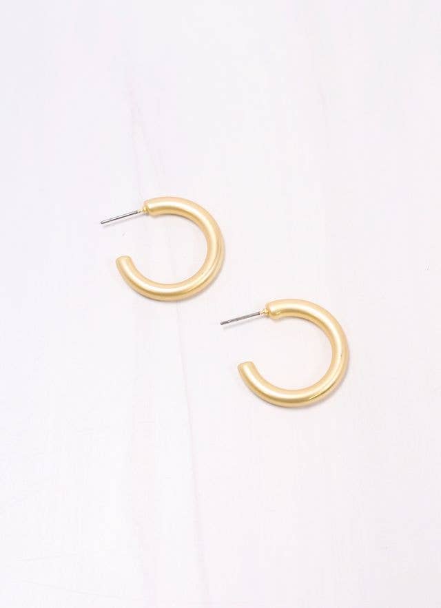 Isaacs Hoop Earring Matte Gold