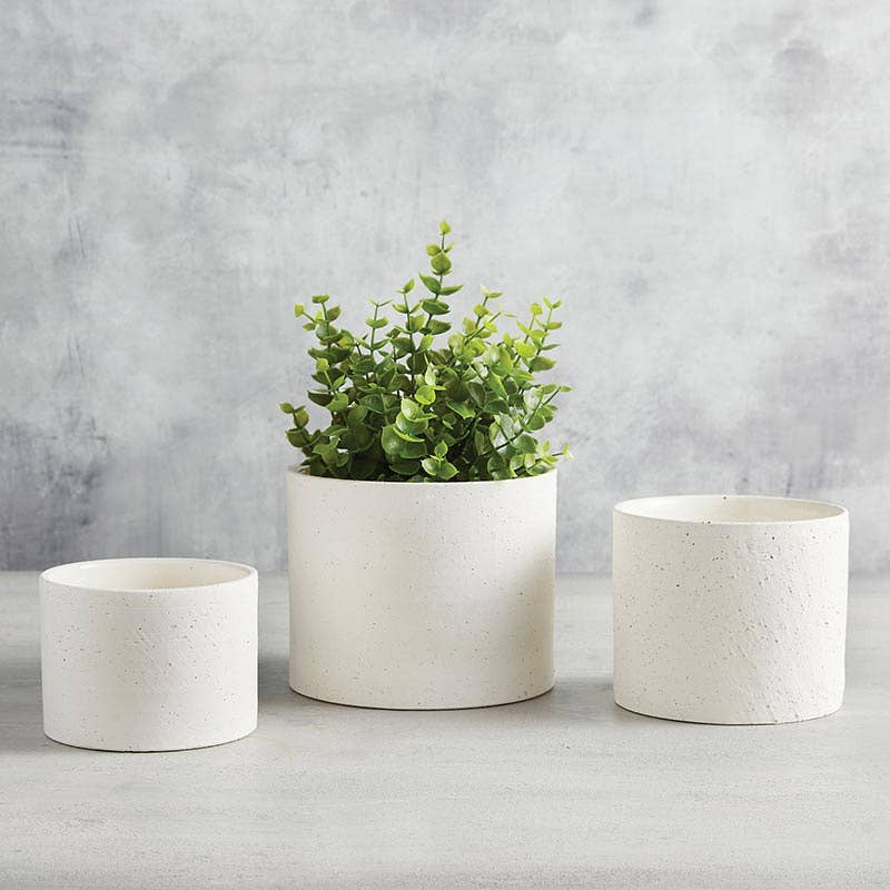 White Round Pot MD