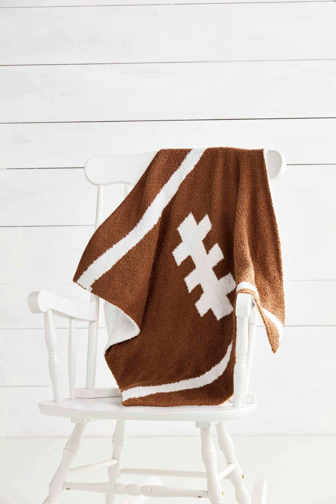 Chenille Football Baby Blanket