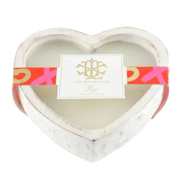 Lux White Heart Bowl Rose