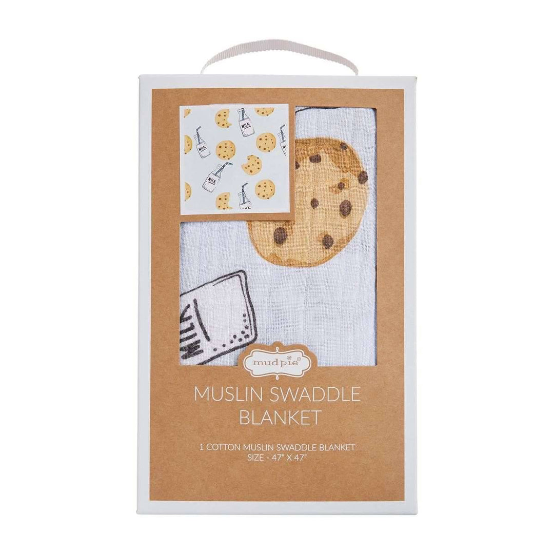 Blue Milk and Cookies Swaddle Blanket