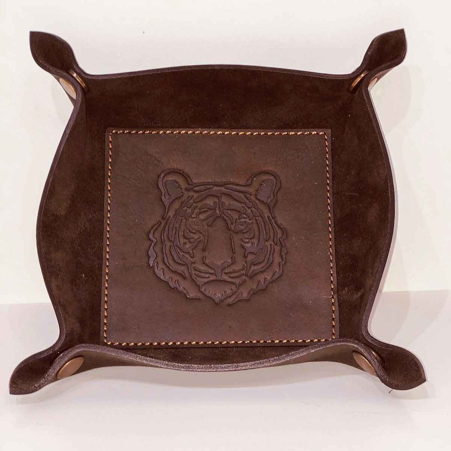 Tiger Leather Embossed Valet Tray - Bloom and Petal