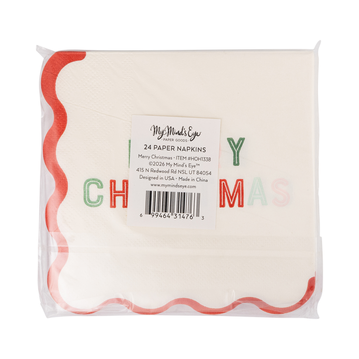 Merry Christmas Paper Cocktail Napkins
