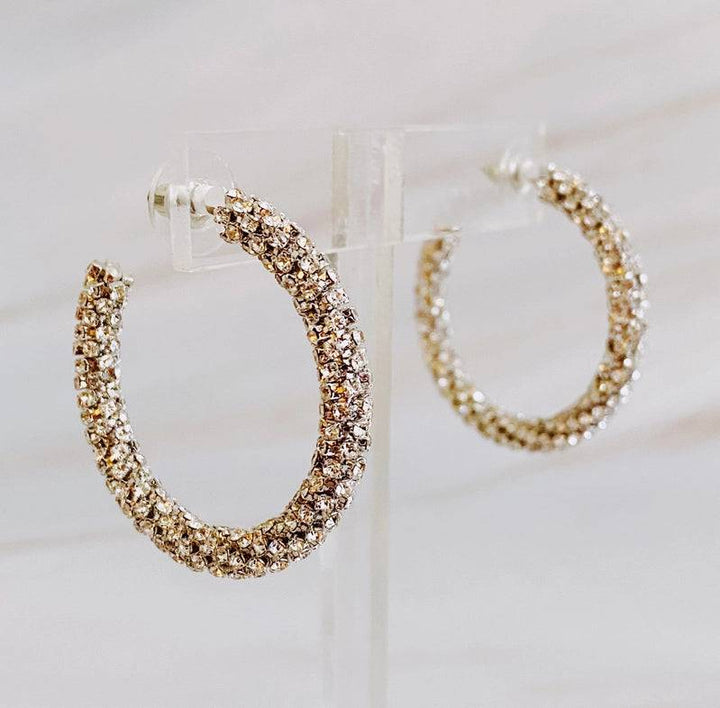 Wrapped in Shine Hoop Earrings- Silver