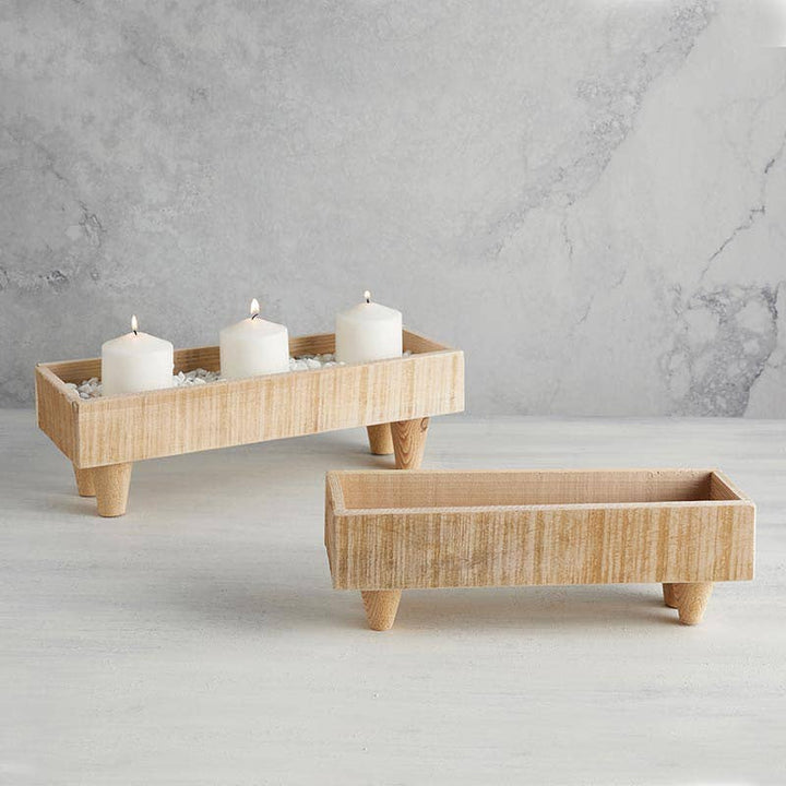 Small Wood Planter with Feet