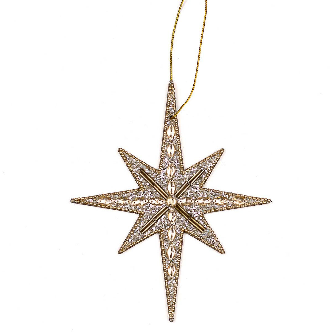 Star of Bethlehem Ornament   Gold   5x6.5