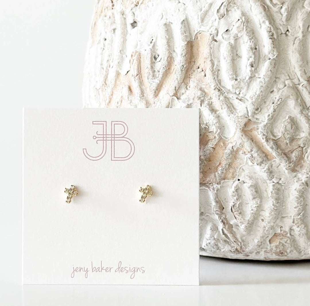 Teeny Cross Studs