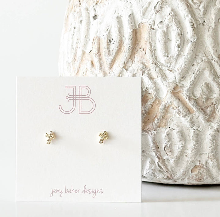 Teeny Cross Studs