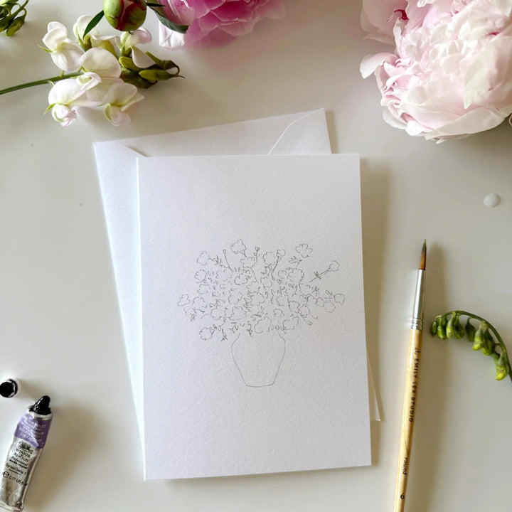 Bouquets paintable watercolor notecard set by Emily Lex