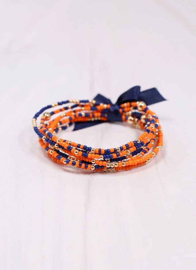 Karnes Bracelet Set Orange and Navy