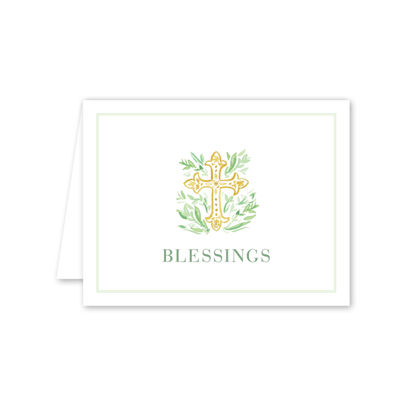 Cross Green Blessings: Single Card