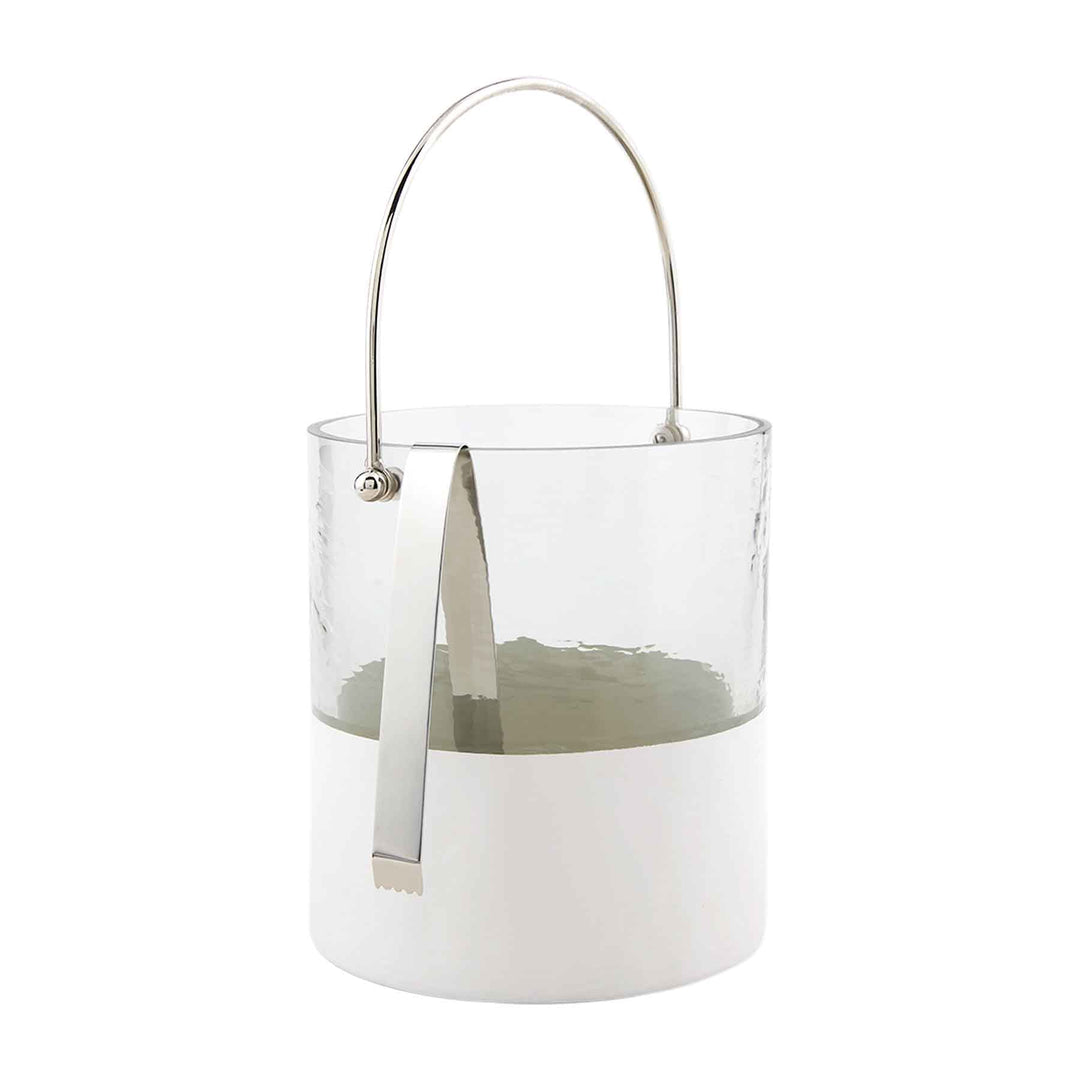 Glass & White Ice Bucket