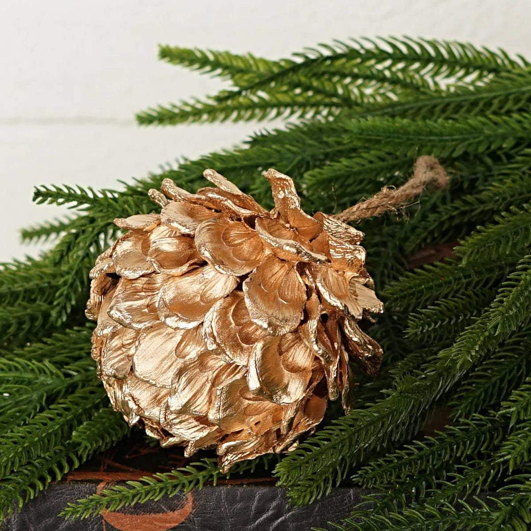 Gold Pinecone Artichoke Ball Ornament
