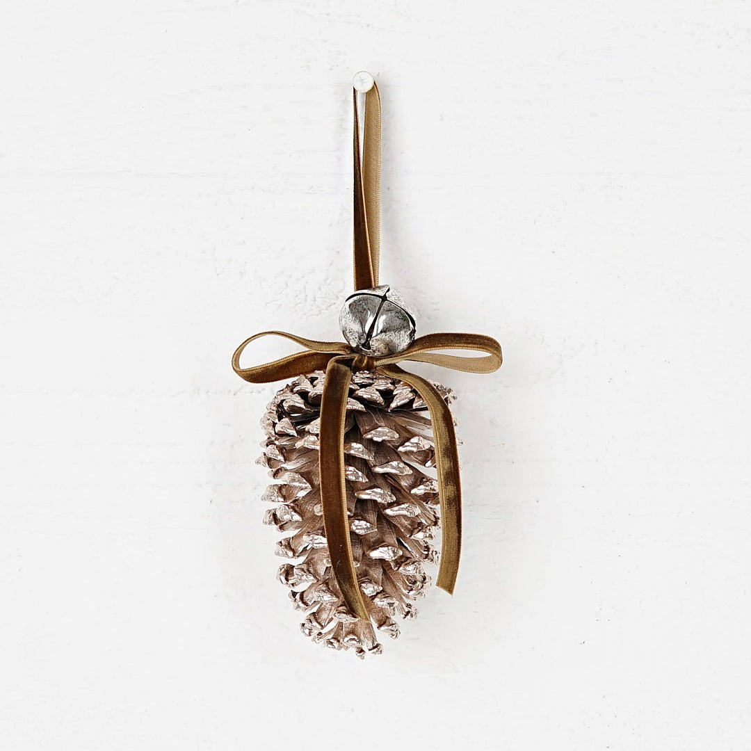 Jumbo Pinecone with Jingle Bell Ornament