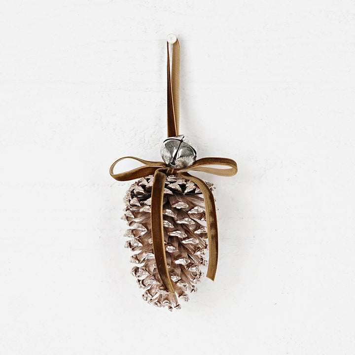 Jumbo Pinecone with Jingle Bell Ornament