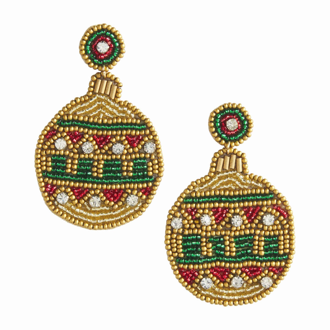 Holiday Beaded Ornament Earrings