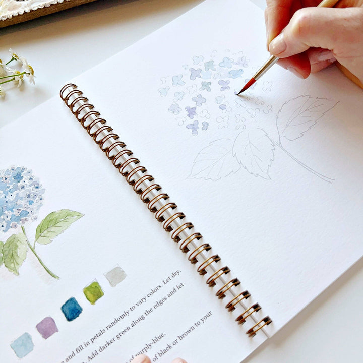 Flowers watercolor workbook by Emily Lex