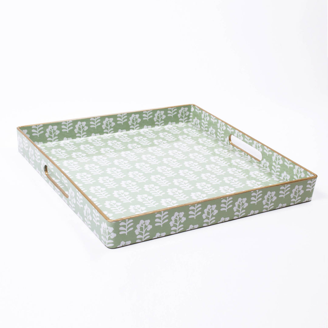 Sage Floral Square Tray