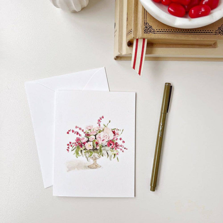 Pinks bouquet notecards by Emily Lex