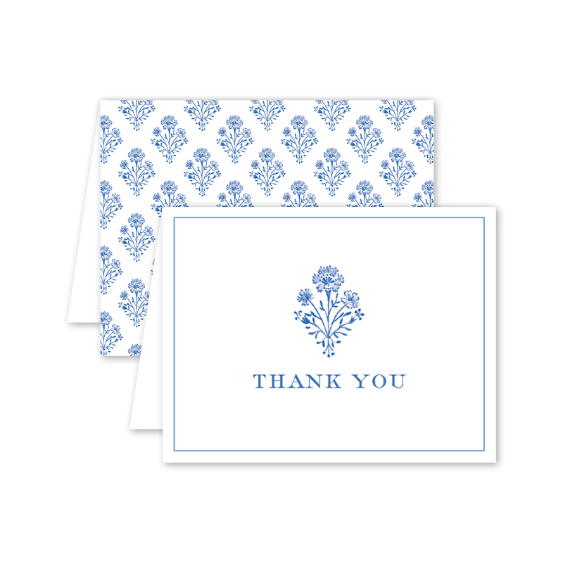 Chinoiserie Blockprint Thank You: Single Card