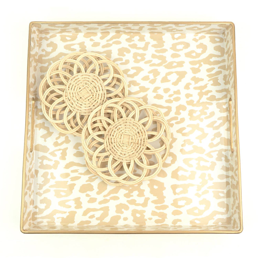 Natural Leopard Square Tray