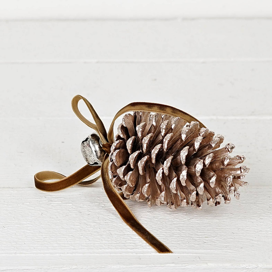 Jumbo Pinecone with Jingle Bell Ornament